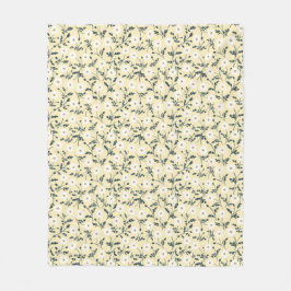 Manta Polar Butter Yellow Cream Modern Farmhouse Daisy Pattern
