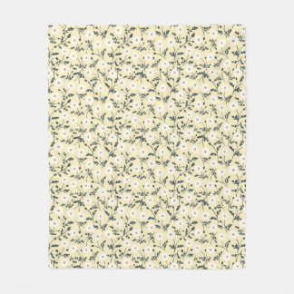 Manta Polar Butter Yellow Cream Modern Farmhouse Daisy Pattern