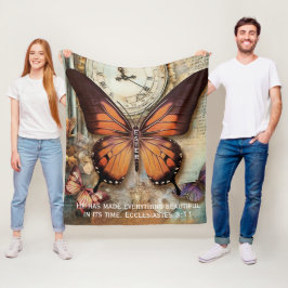 Manta Polar Butterfly Clock Fleece Blanket Ecclesiastes 3:11