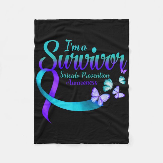 Manta Polar Butterfly Im A Survivor Suicide Prevention Awaren  (Anverso)