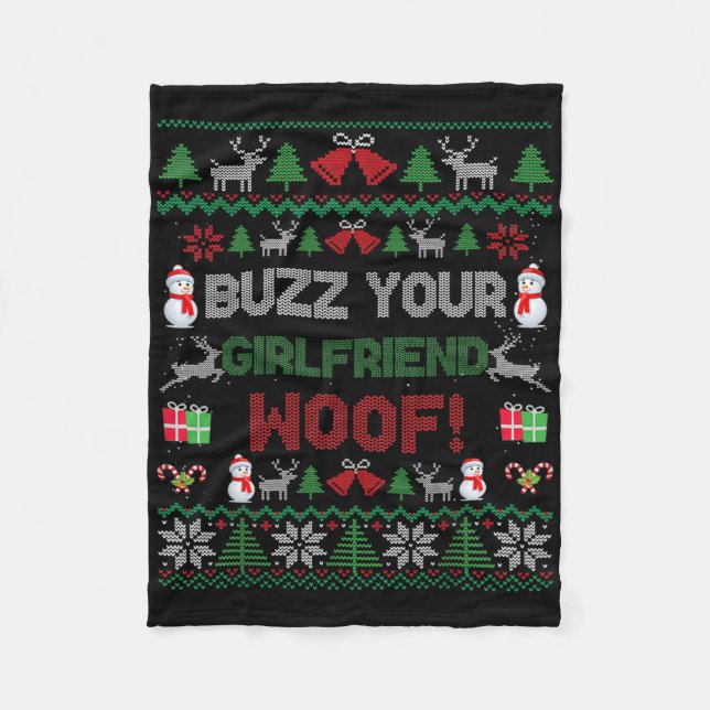 Manta Polar Buzz Xmas Your Girlfriend Woof! Ugly Christmas Swe (Anverso)