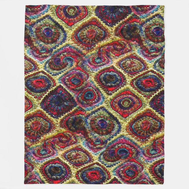 Manta Polar Bywhacky combinado del ganchillo (Anverso)