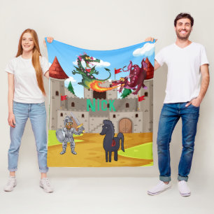 Manta Polar Caballero en armas brillantes y dragones tontos