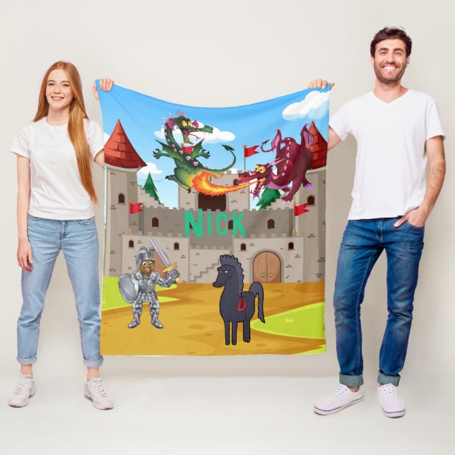 Manta Polar Caballero en armas brillantes y dragones tontos (In situ)