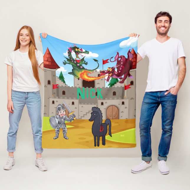 Manta Polar Caballero en armas brillantes y dragones tontos (In situ)