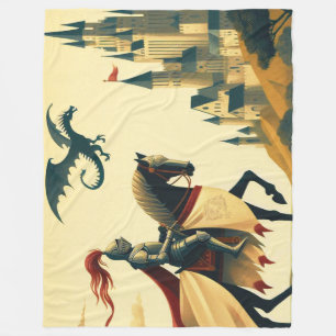 Manta Polar Caballero medieval/dragón/fantasía de castillo