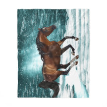 Caballo Árabe Galopante Tema Invernal