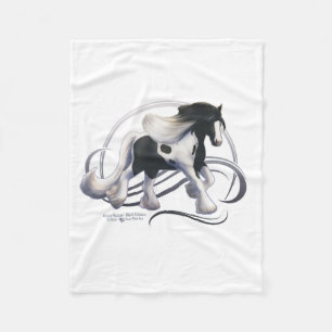 Manta Polar Caballo Black Tobiano Gypsy Vanner