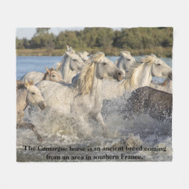 Manta Polar Caballo Camargue Antigua Raza De Francia Ecuestre