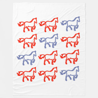 Manta Polar Caballo con Contorno Rojo y Azul – Caballo del Zod