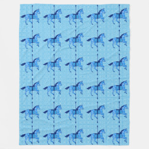 Manta Polar Caballo de Carusel - Cobalto y Azul Cielo