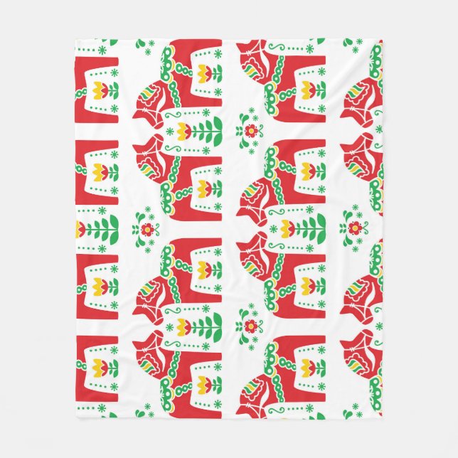 Manta Polar Caballo de dala sueco: Arte popular (Anverso)