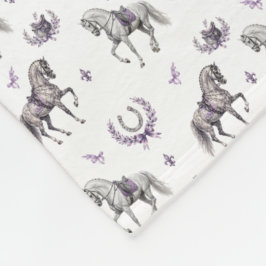 Manta Polar Caballo de Dressage Elegante y Herradura Acuarela