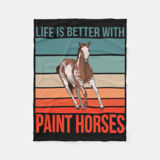 Manta Polar Caballo de equitación La vida es mejor pintura