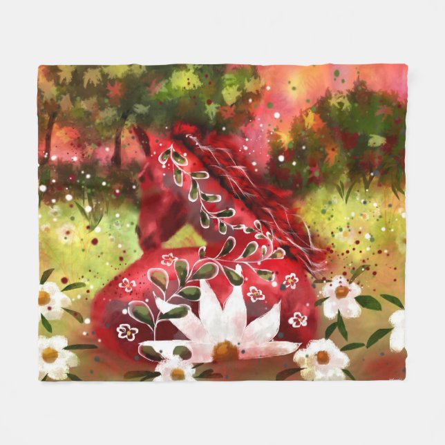 Manta Polar Caballo de margarita caprichoso en el campo Resume (Frente (Horizontal))