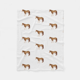 Manta Polar Caballo de Pintura Americano Acuarela Ecuestre