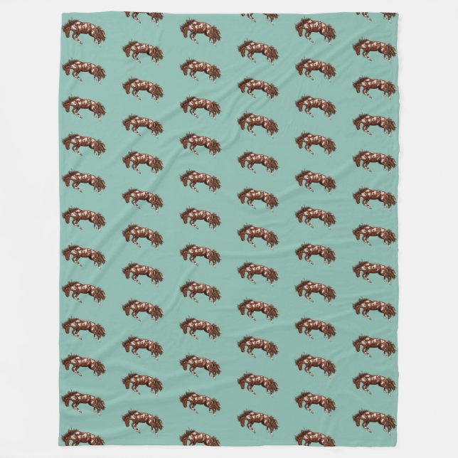 Manta Polar Caballo de pintura torpe (Anverso)