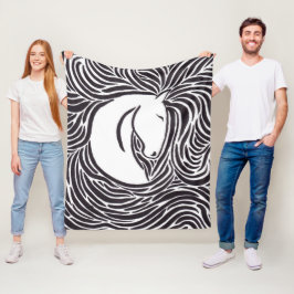 Manta Polar Caballo de pluma de pincel