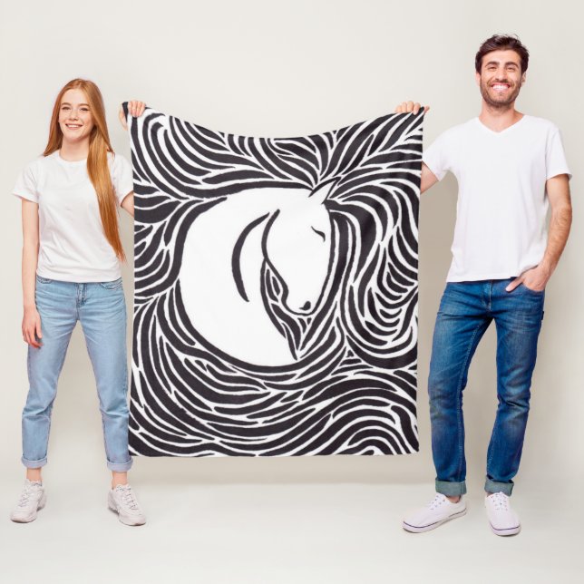 Manta Polar Caballo de pluma de pincel (In situ)