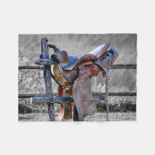 Manta Polar Caballo en la valla corral occidental