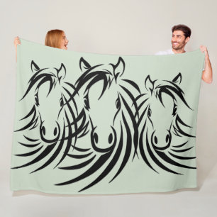 Manta Polar Caballo negro de cabeza verde