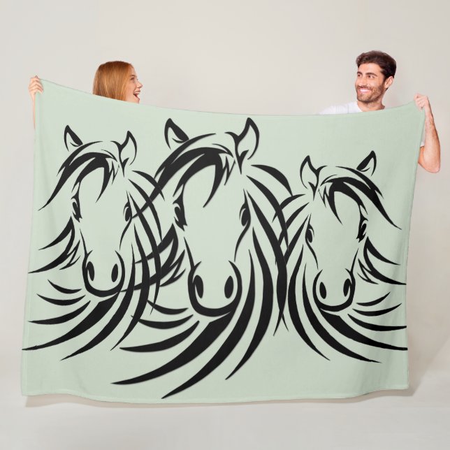 Manta Polar Caballo negro de cabeza verde (In situ)