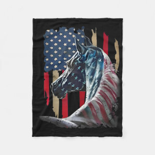 Manta Polar Caballo Patriótico Bandera Estadounidense Caballo