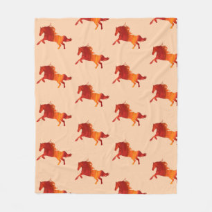 Manta Polar Caballo rojo, caballo de fuego arte Fleece Blanket