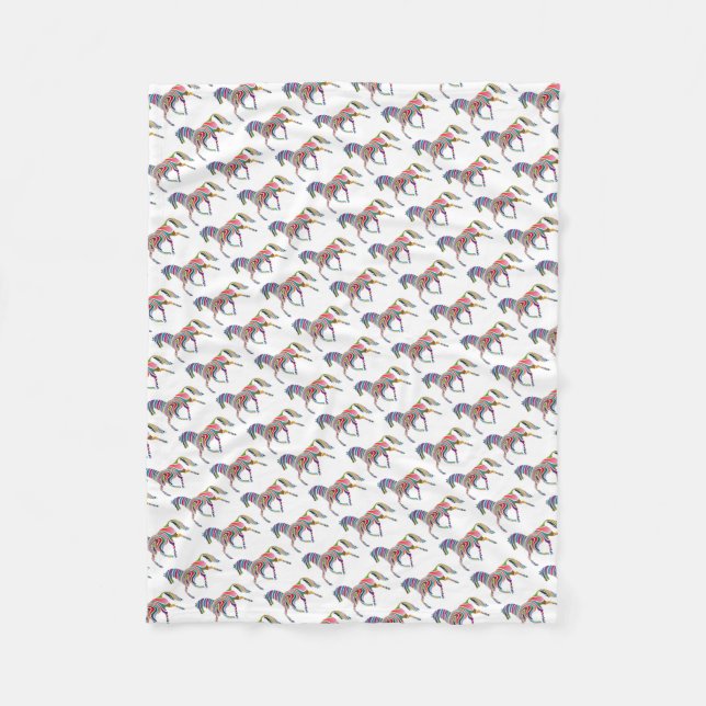 Manta Polar Caballos Arcoiris Para chicas (Anverso)