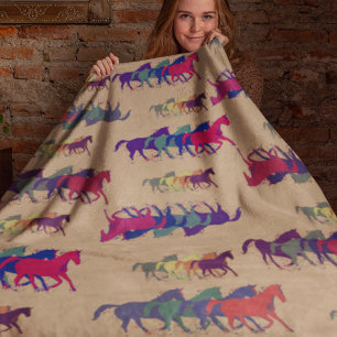 Manta Polar Caballos Brownish