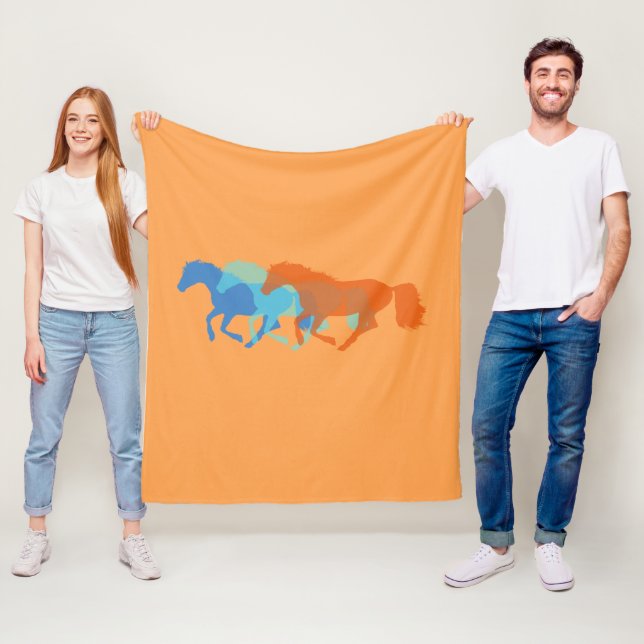 Manta Polar Caballos con billete en funcionamiento (In situ)