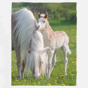 Manta Polar Caballos de Haflinger cuelgan comida para bebé co