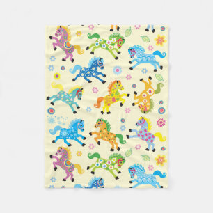 Manta Polar caballos decorativos