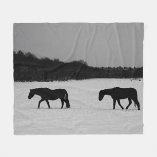 Manta Polar Caballos en fbcn de nieve