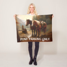 Manta Polar Caballos Enganchados "Estacionamiento de Ponis"