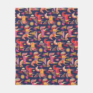 Manta Polar Caballos escandinavos: Diseño Decorativo y Seamles