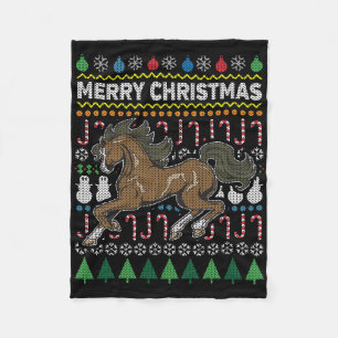 Manta Polar Caballos Navidades feos Sweater Willife Series