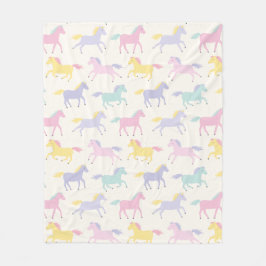Manta Polar Caballos Pastel de crema Fleece Blanket