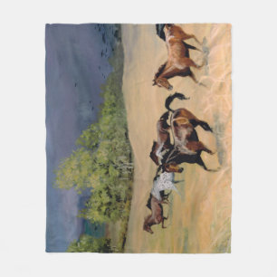 Manta Polar Caballos y tormenta de verano