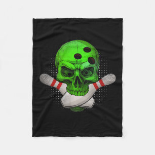Manta Polar Cabeza Cráneo Bola de Bolos & Pins Feliz Halloween