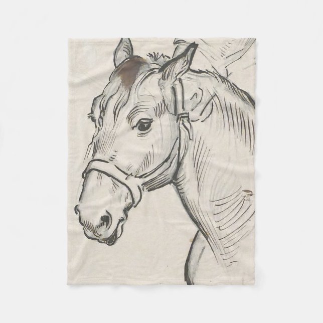 Manta Polar Cabeza de caballo (por Alfred Dehodencq) (Anverso)