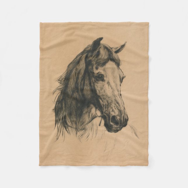 Manta Polar Cabeza de caballo (por Heywood Hardy) (Anverso)