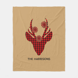 Manta Polar Cabeza de ciervo de búfalo rojo personalizada