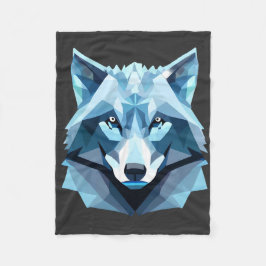 Manta Polar Cabeza de lobo geométrica azul