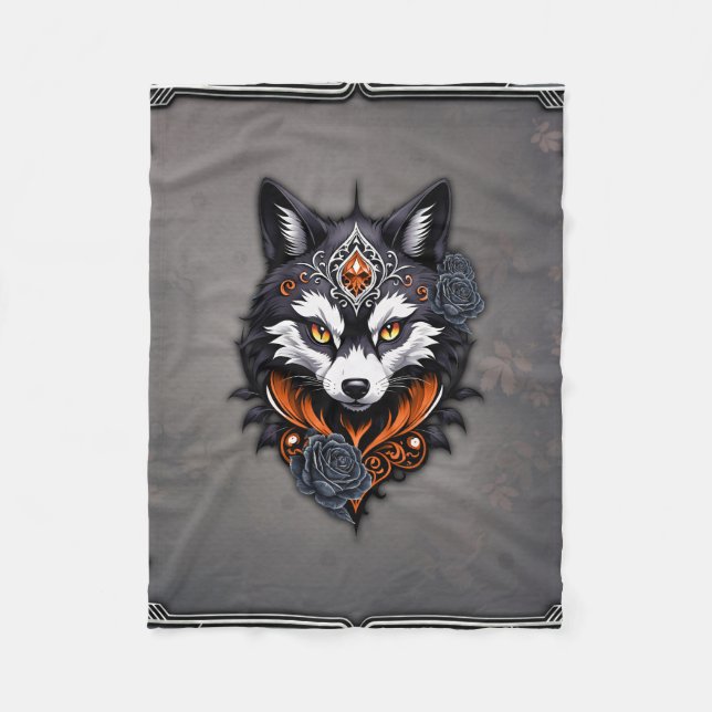 Manta Polar Cabeza de lobo majestuosa, terminada en una profun (Anverso)