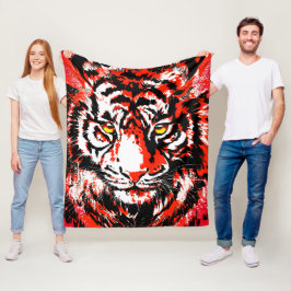 Manta Polar Cabeza del tigre rojo - Funda de la flota del tigr