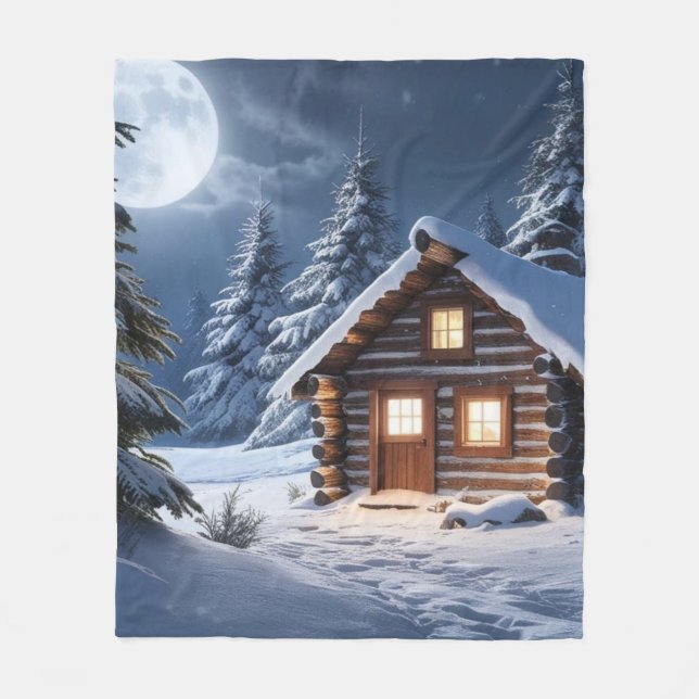 Manta Polar Cabina Rustic Moonlight Cosy Winter (Anverso)