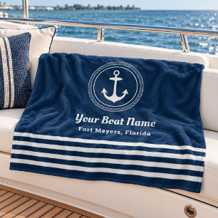 Manta Polar Cable Naval Ancla Barco Personalizado
