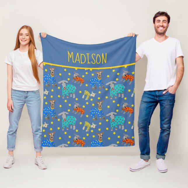 Manta Polar Cabras con pijamas personalizadas (In situ)