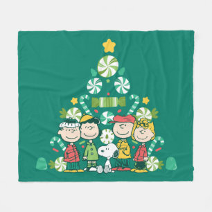 Manta Polar Cacahuetes   Árbol de Navidad de menta